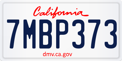 CA license plate 7MBP373