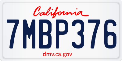 CA license plate 7MBP376