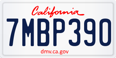 CA license plate 7MBP390