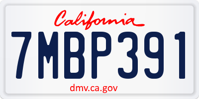 CA license plate 7MBP391