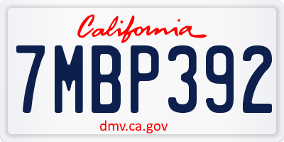 CA license plate 7MBP392