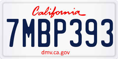 CA license plate 7MBP393
