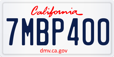 CA license plate 7MBP400