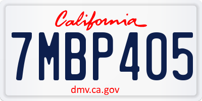 CA license plate 7MBP405