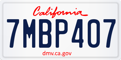 CA license plate 7MBP407