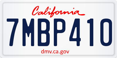 CA license plate 7MBP410