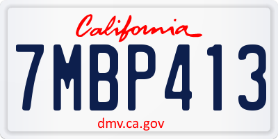 CA license plate 7MBP413