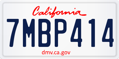 CA license plate 7MBP414