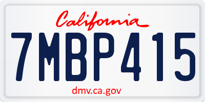 CA license plate 7MBP415