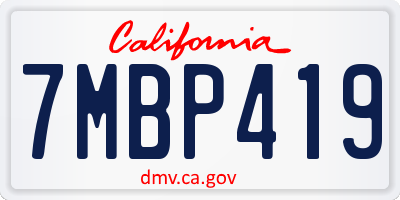 CA license plate 7MBP419