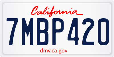 CA license plate 7MBP420