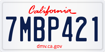 CA license plate 7MBP421