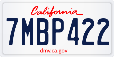 CA license plate 7MBP422