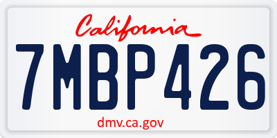 CA license plate 7MBP426