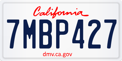 CA license plate 7MBP427