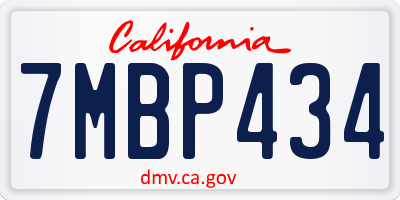 CA license plate 7MBP434