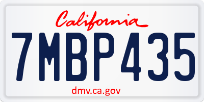 CA license plate 7MBP435