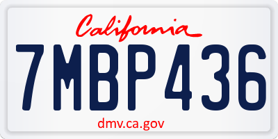 CA license plate 7MBP436
