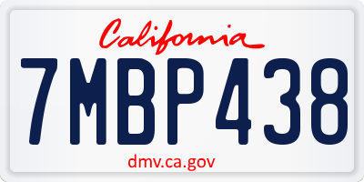 CA license plate 7MBP438