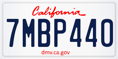 CA license plate 7MBP440