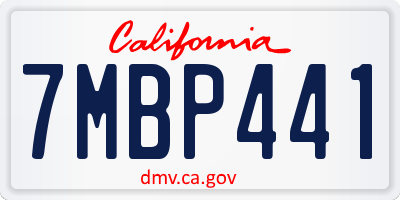 CA license plate 7MBP441