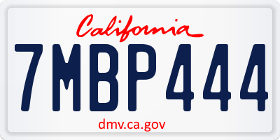 CA license plate 7MBP444