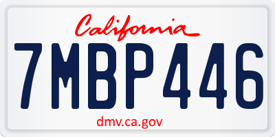 CA license plate 7MBP446