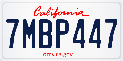 CA license plate 7MBP447