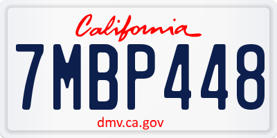 CA license plate 7MBP448