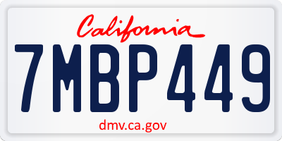 CA license plate 7MBP449