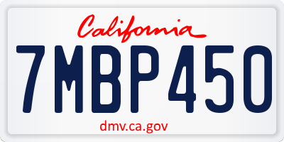 CA license plate 7MBP450