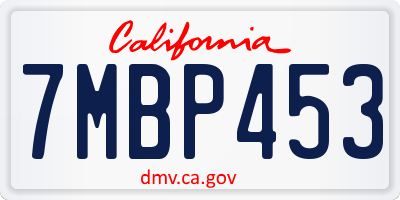 CA license plate 7MBP453