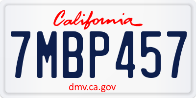 CA license plate 7MBP457