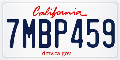 CA license plate 7MBP459