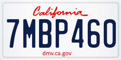 CA license plate 7MBP460