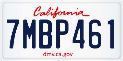CA license plate 7MBP461