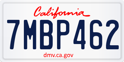 CA license plate 7MBP462