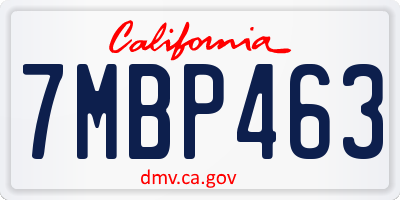 CA license plate 7MBP463