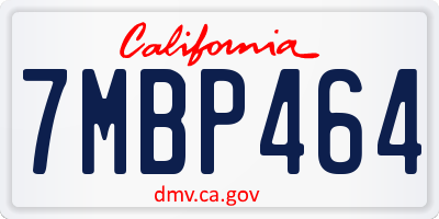 CA license plate 7MBP464