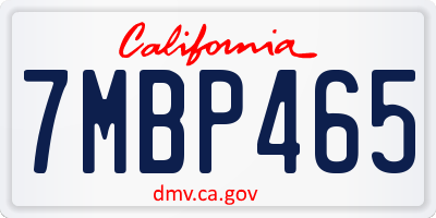 CA license plate 7MBP465