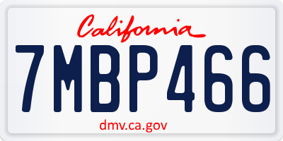 CA license plate 7MBP466