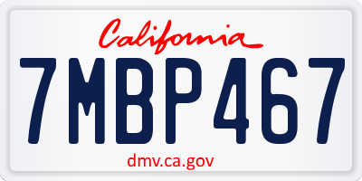 CA license plate 7MBP467