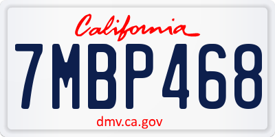CA license plate 7MBP468