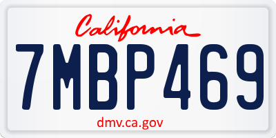 CA license plate 7MBP469