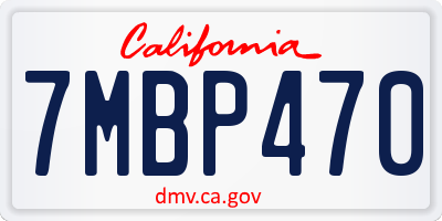 CA license plate 7MBP470