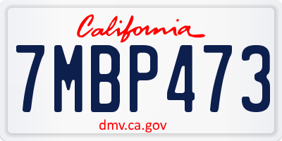 CA license plate 7MBP473