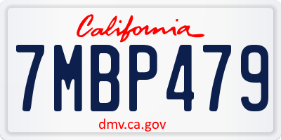 CA license plate 7MBP479