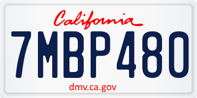 CA license plate 7MBP480
