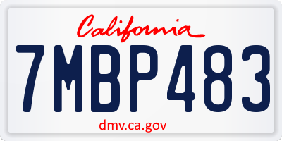 CA license plate 7MBP483