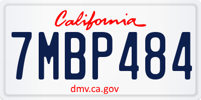 CA license plate 7MBP484